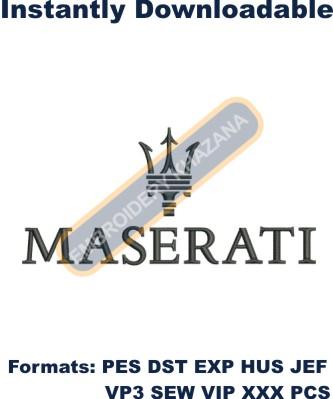 Maserati car  logo embroidery design